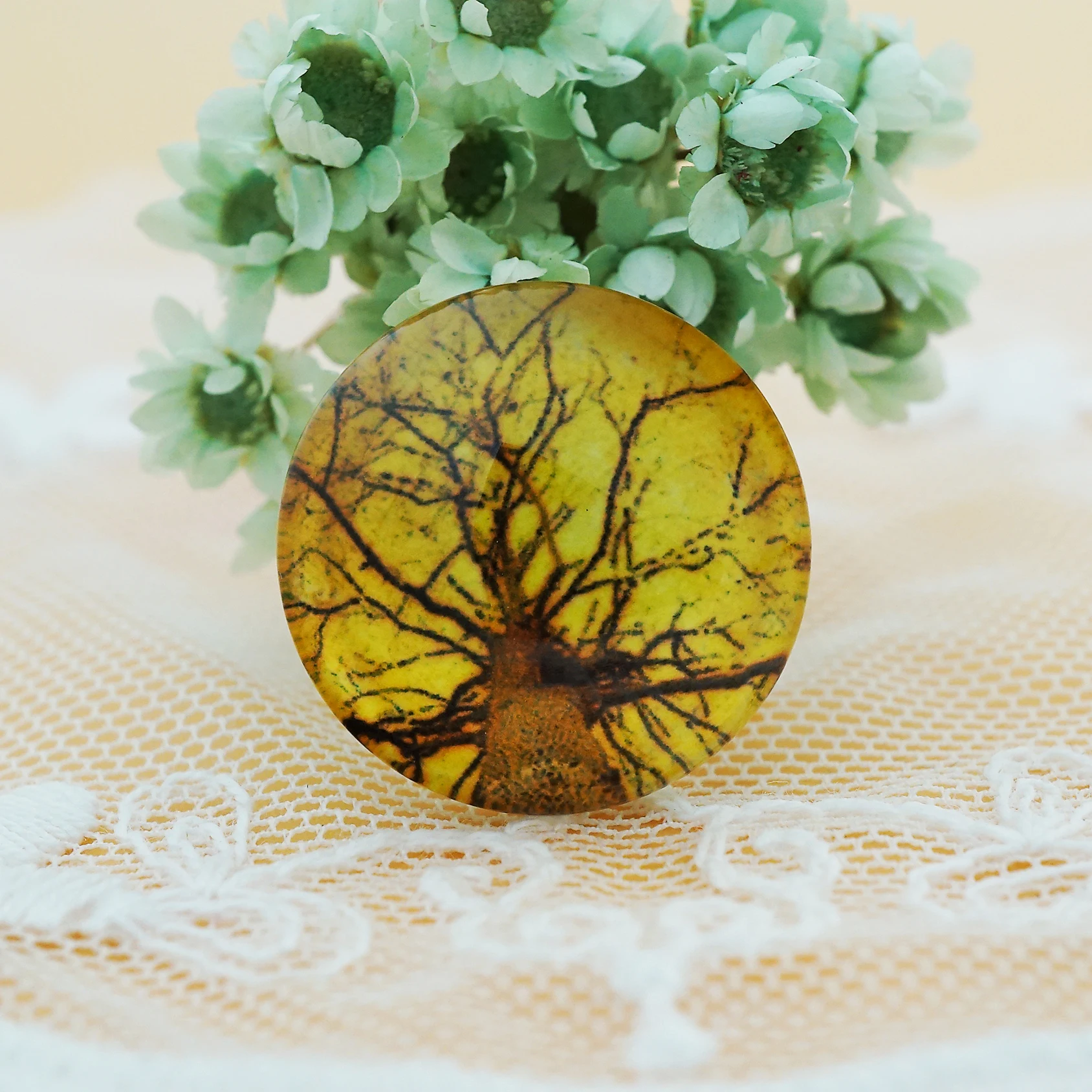 10 шт./лот Круглые 20 мм Смешанные Древо жизни стекло кабошон для шармов брелок