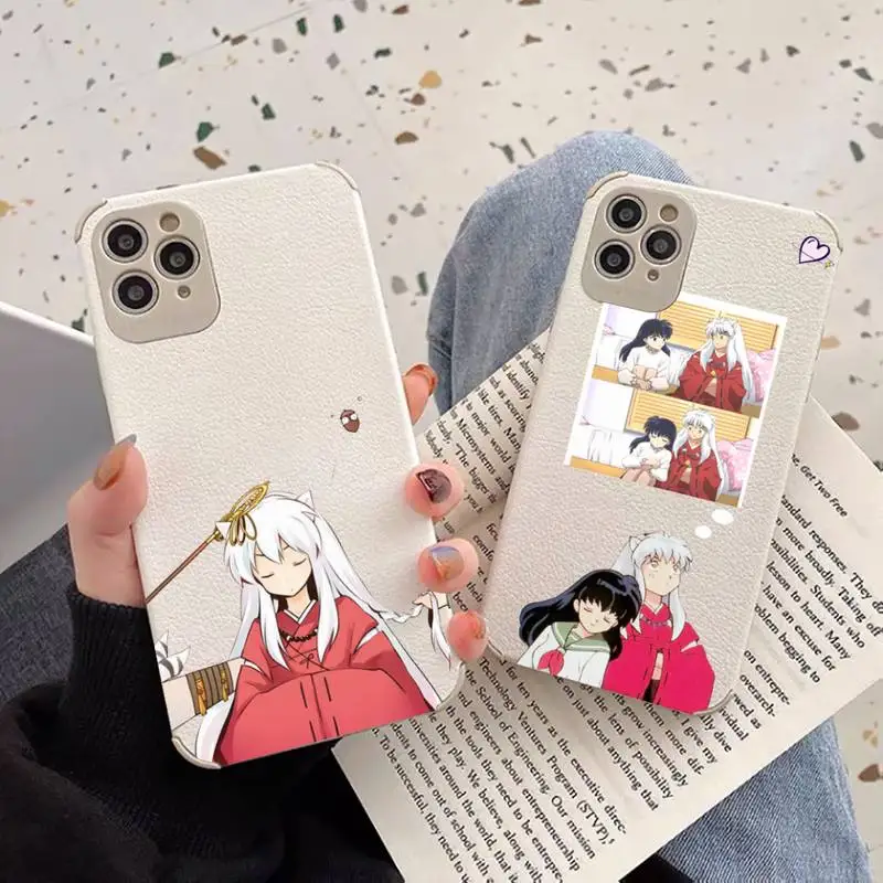 

Anime Inuyasha Higurash Phone Case Lambskin Leather For iphone 12 11 8 7 6 XR X XS PLUS MINI PLUS PRO MAX Shockproof