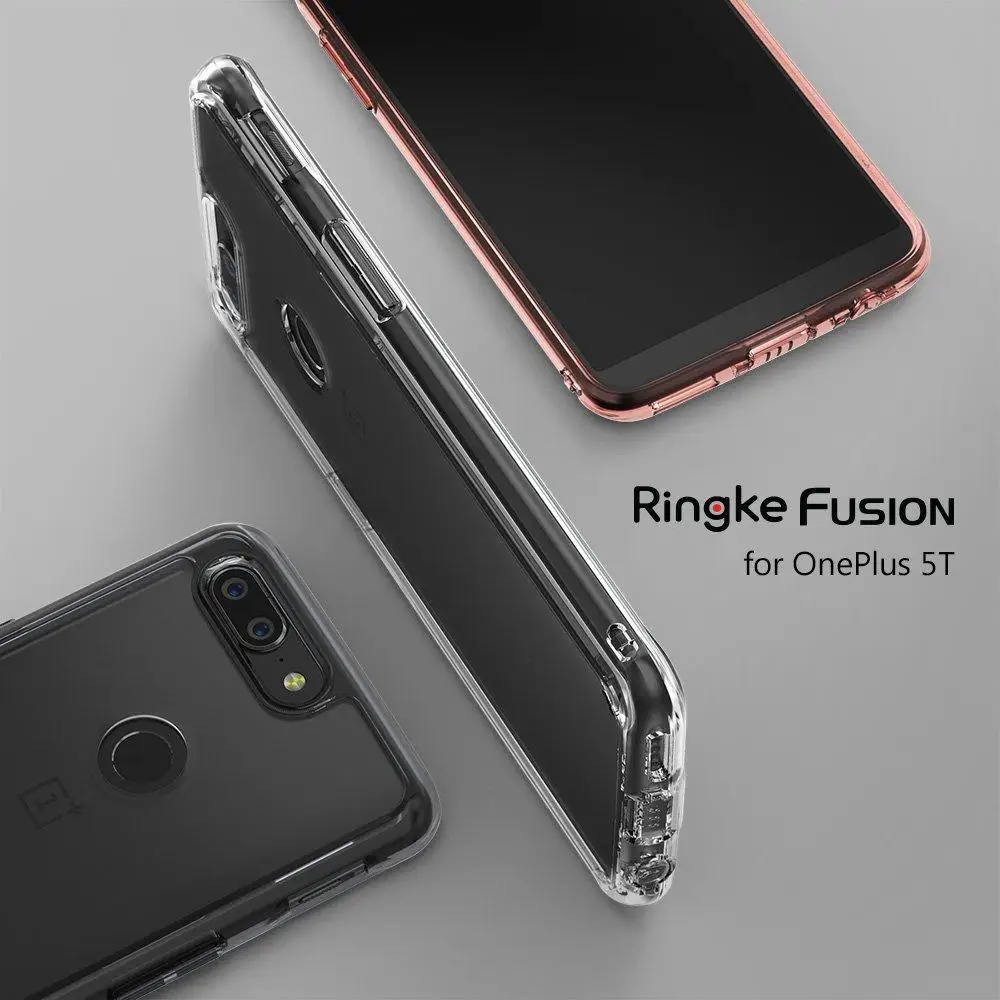 Оригинальный Ringke Fusion чехол для телефона Oneplus 5T Прозрачный задний бампер из