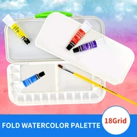 1piece 18grid fold water color palette professional art plastic palette watercolor painting for drawing school art supplies