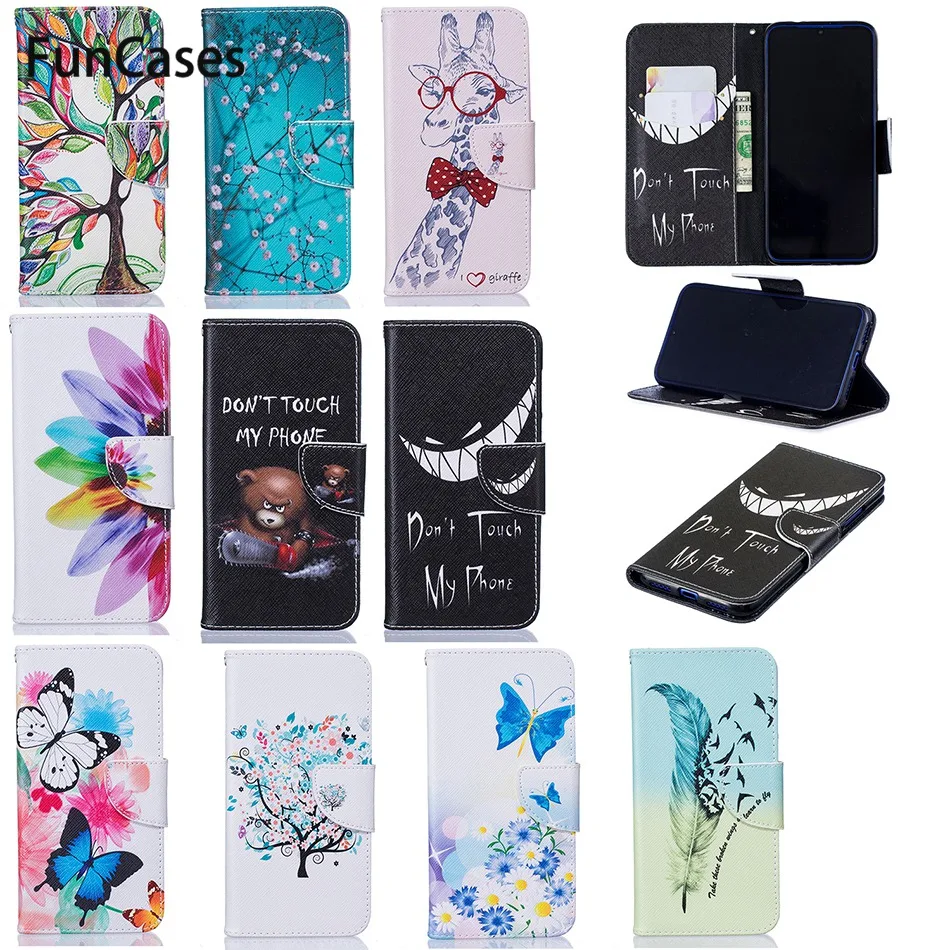 Роскошный чехол книжка с рисунком для huawei Honor 7C Pro Y5 2 Y6 II P8 Lite 2017 P9 Y7 PRO 2019 Nova