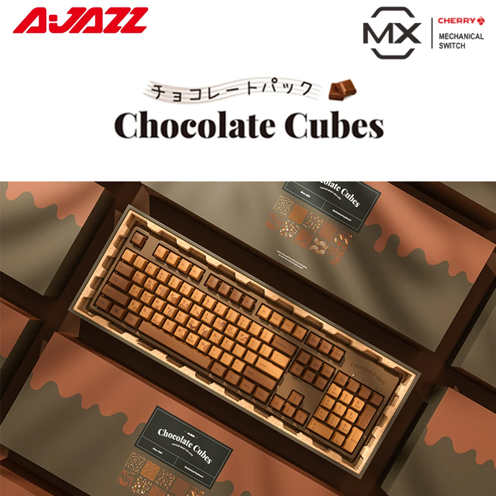 

AJAZZ AK533 Cherry Switches Gaming Mechanical Keyboard 104 Keys Black Red Brown Blue Switch Keyboard for Chocolate Keycap Design