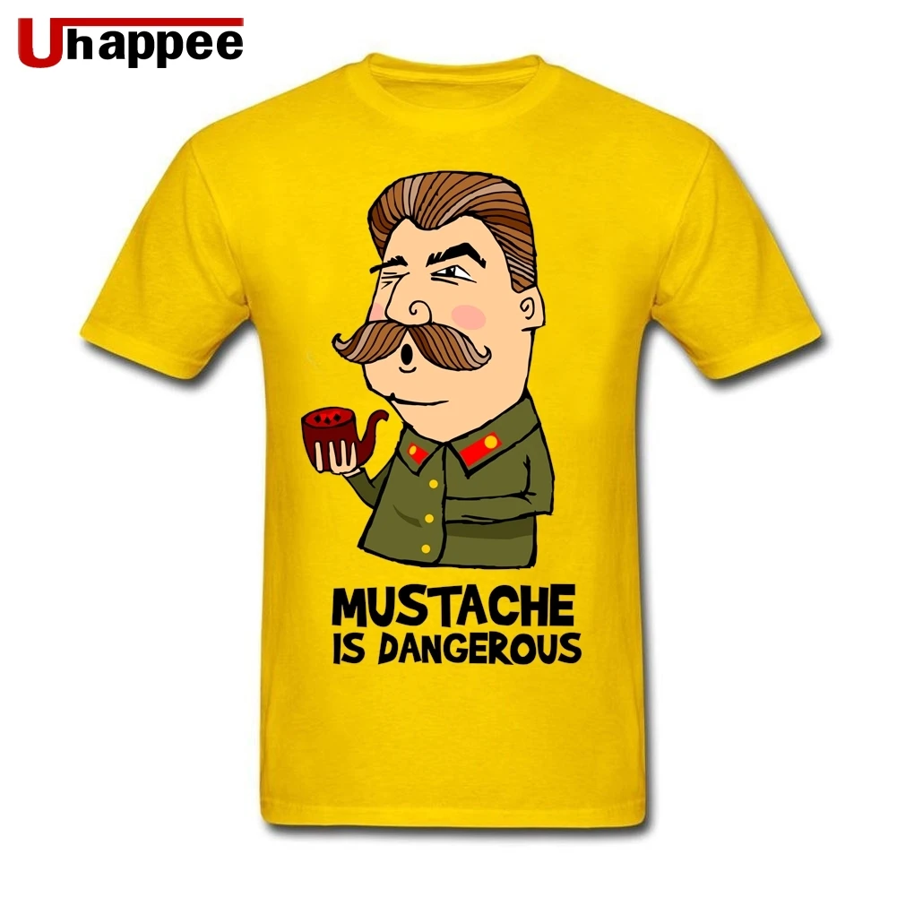 Негабаритный Сталин усы футболка Homme Классные модные футболки с короткими