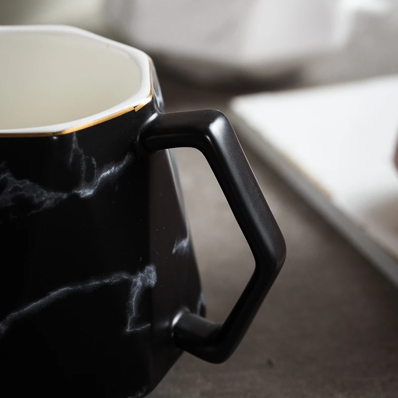 430 мл ромбовидная мраморная кружка скандинавские креативные керамические кружки