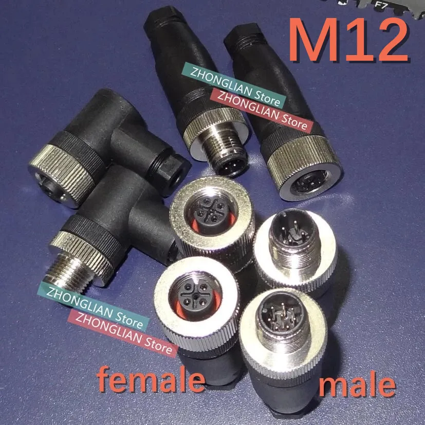 M12 Авиационная вилка 4/5/8/сердечник/штырь/отверстие разъем датчика Gongtou/кабель/док