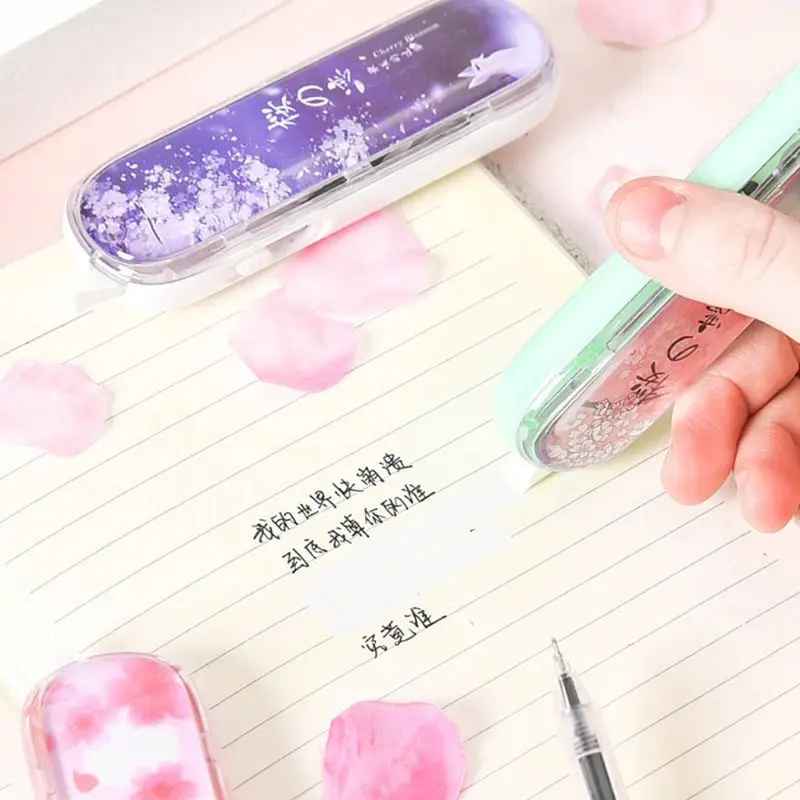 

Cute Cat Cherry Blossom Correction Tape Stationery Corrector Student Altered Tapes School Office Supplies