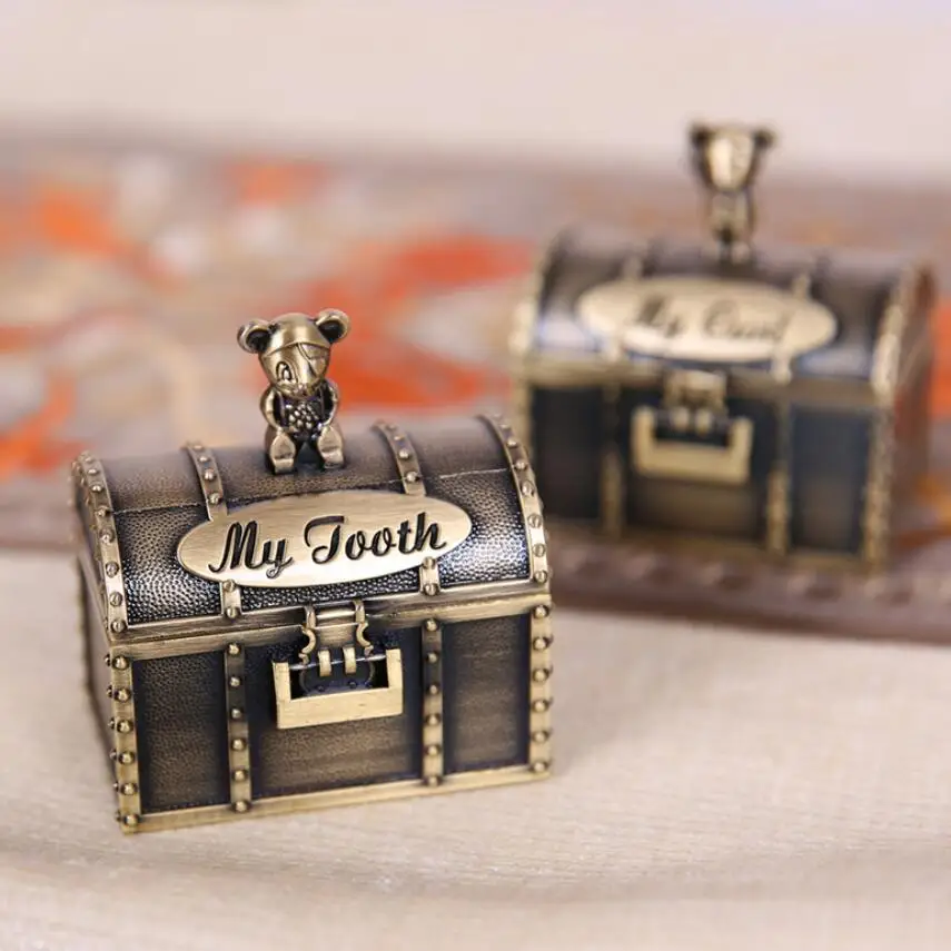 

2 шт./компл. детская коробка для зубов органайзер для молочных зубов Kirsite металлическая коробка для хранения собирает пупочный Lanugo чехол для ...