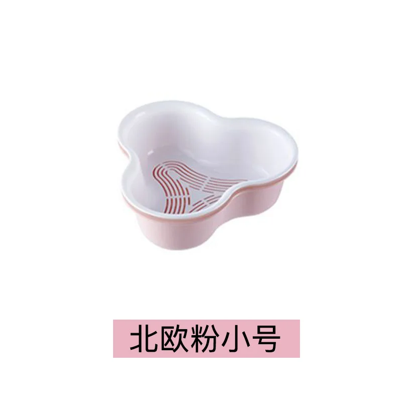 

Vegetable dish, drain basket household kitchen supplies plastic vegetable basket double fruit platter triangle platter