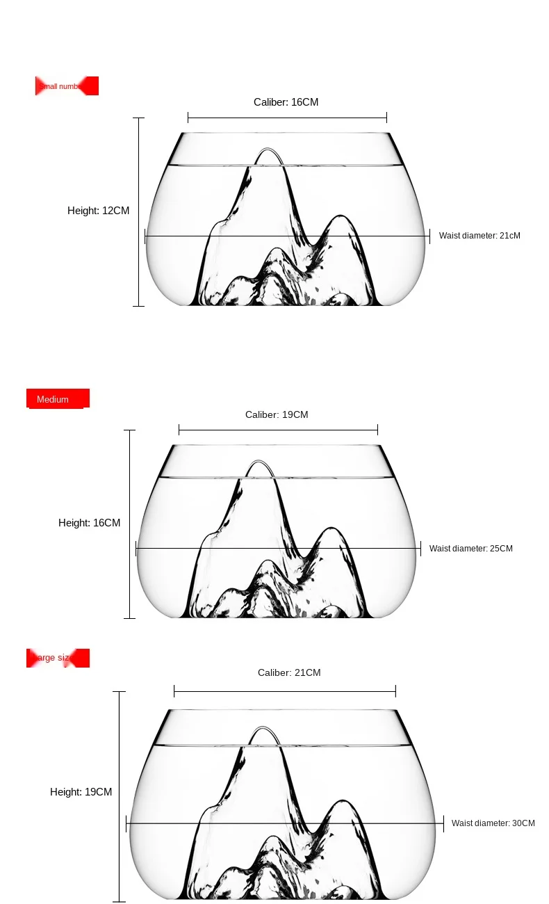 

Creative snow mountain aquarium ecological fish ball glass aquarium transparent landscape aquarium living room