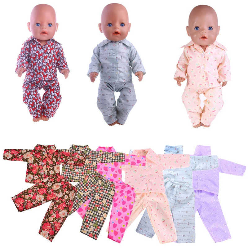 

Doll Clothes Pajama Sets for 18Inch American &43Cm Born Baby Diffent Styles Optional Beautiful Tracksuit Daily Wear