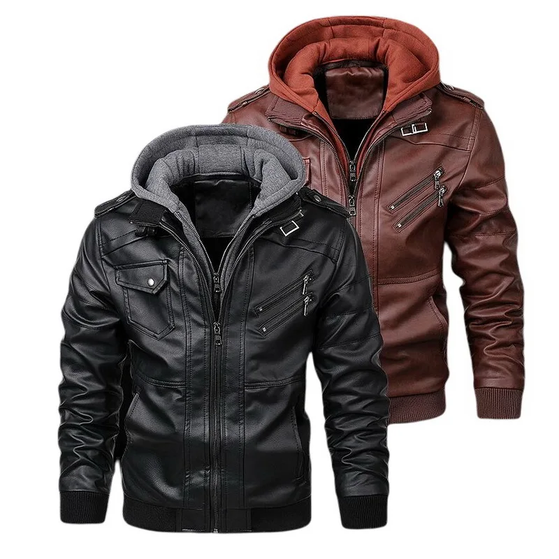 Мужские кожаные куртки европейского размера осеннее пальто из искусственной