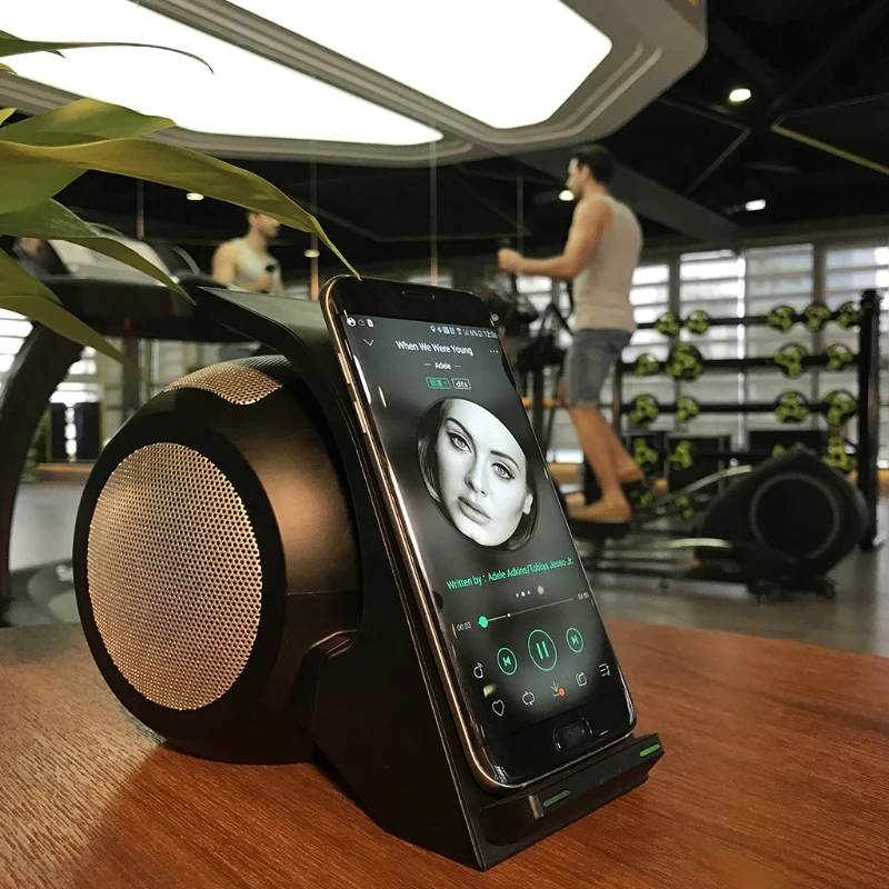 

Fast Wireless Charger With Bluetooth Speaker 15W Wireless Charger Outdoor Loudspeaker Stereo Music Qi Charging Station 40JB