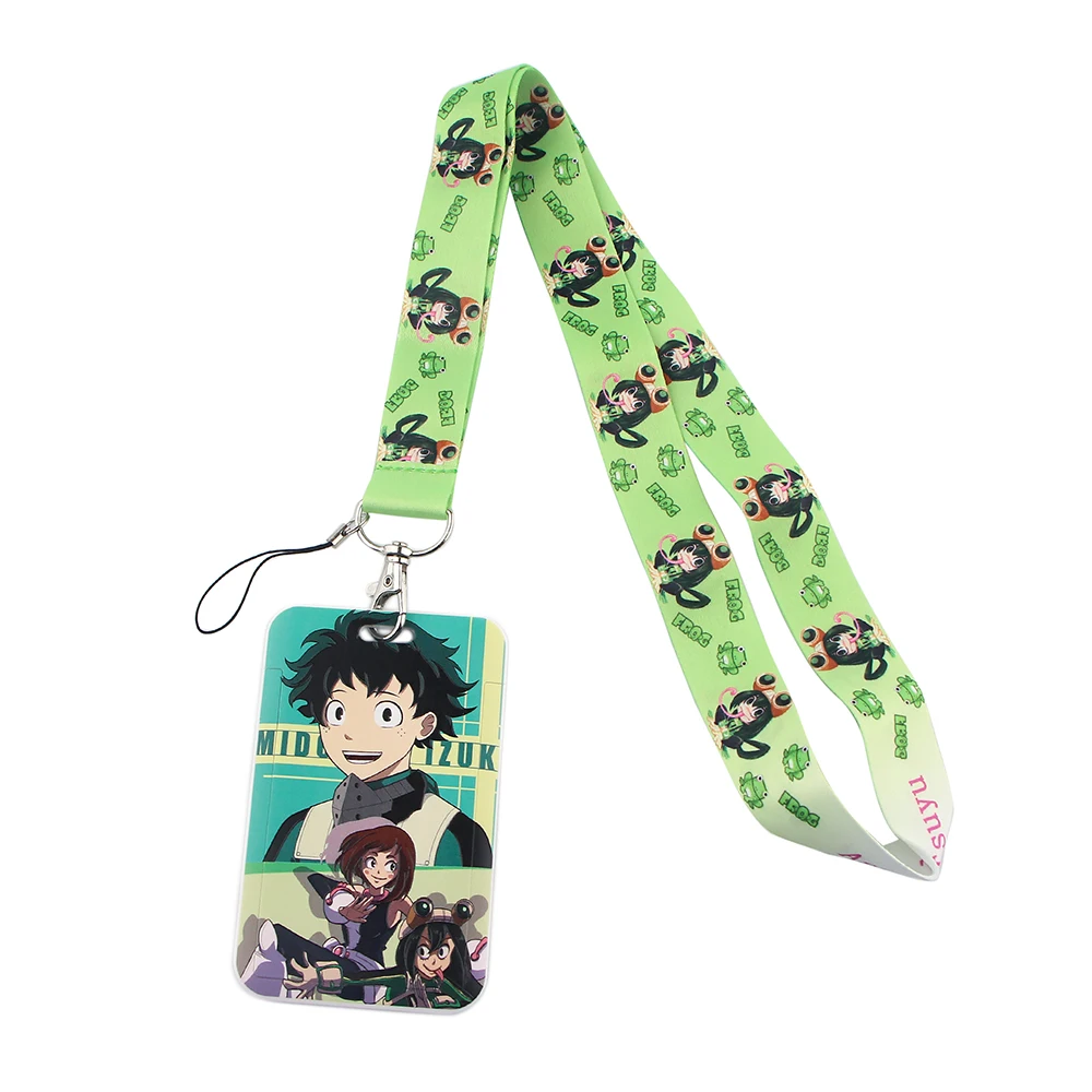 ER578 аниме зеленая лягушка девушка мой герой школьный шнурок держатель для