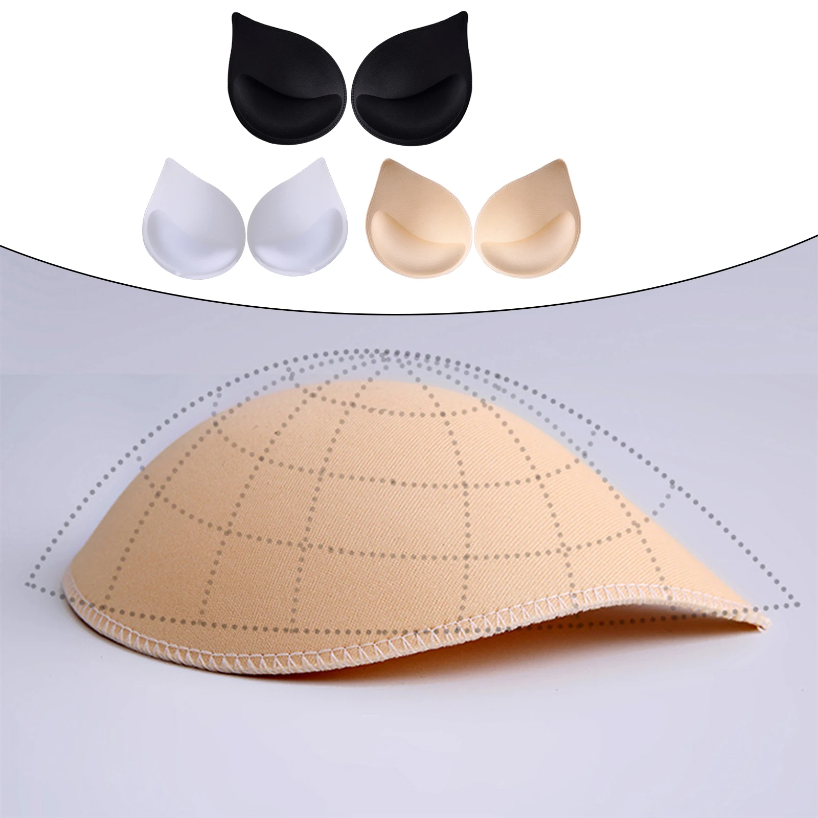 

Sponge Bra Insert Breast Pads Cup Lifter Droplets Shaped Shaper Pad Removable Soft Reusable Resilient for Sports Dancing