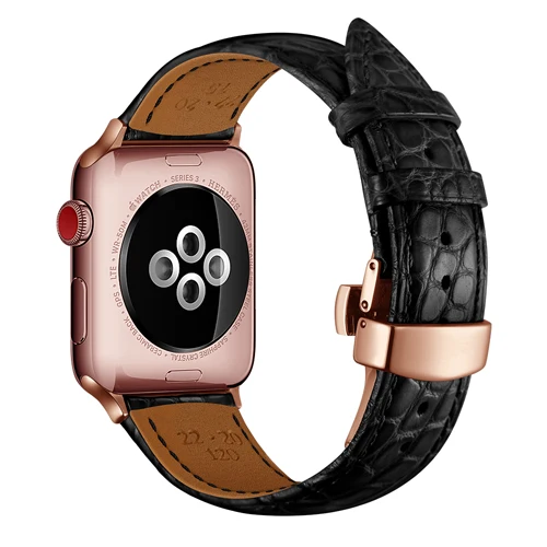 6 Ремешок для apple watch 42 мм 38 мм 44 мм 40 мм Италия Аллигатор Высокое качество Натуральная кожа apple watch 4 5 3 2 iwatch браслет - Цвет ремешка: 6