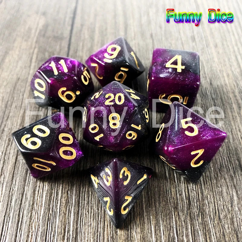 Новинка Блестящий креативный Вселенная Галактика кости 7 шт многогранная игра