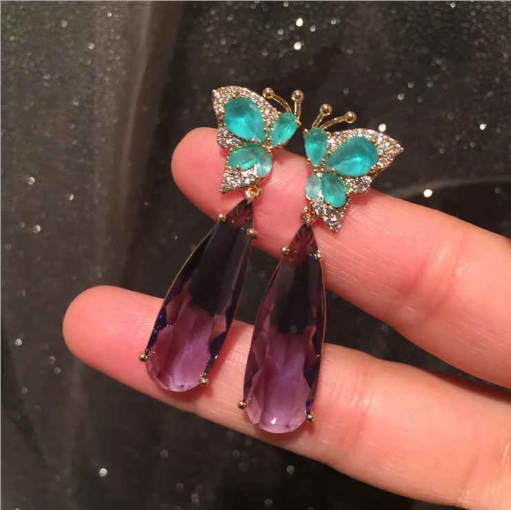 

Серьги-бабочки, Роскошные, супер блестящие, темпераментные, богиня, длинные висячие серьги с кисточками, серебро пробы, звеньевая игла
