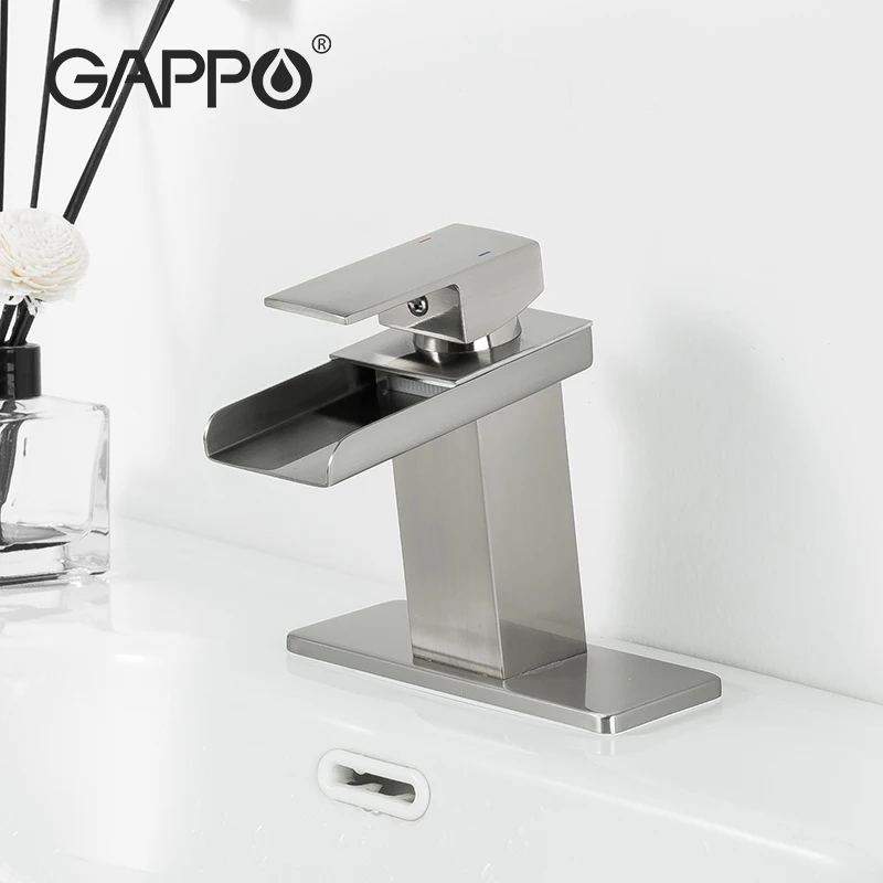 

GAPPO Stainless Steel Faucet Bathroom Sink Faucets Cold And Hot Water Mixer Crane Deck Mounted Single Hole Bath Tap Chrome