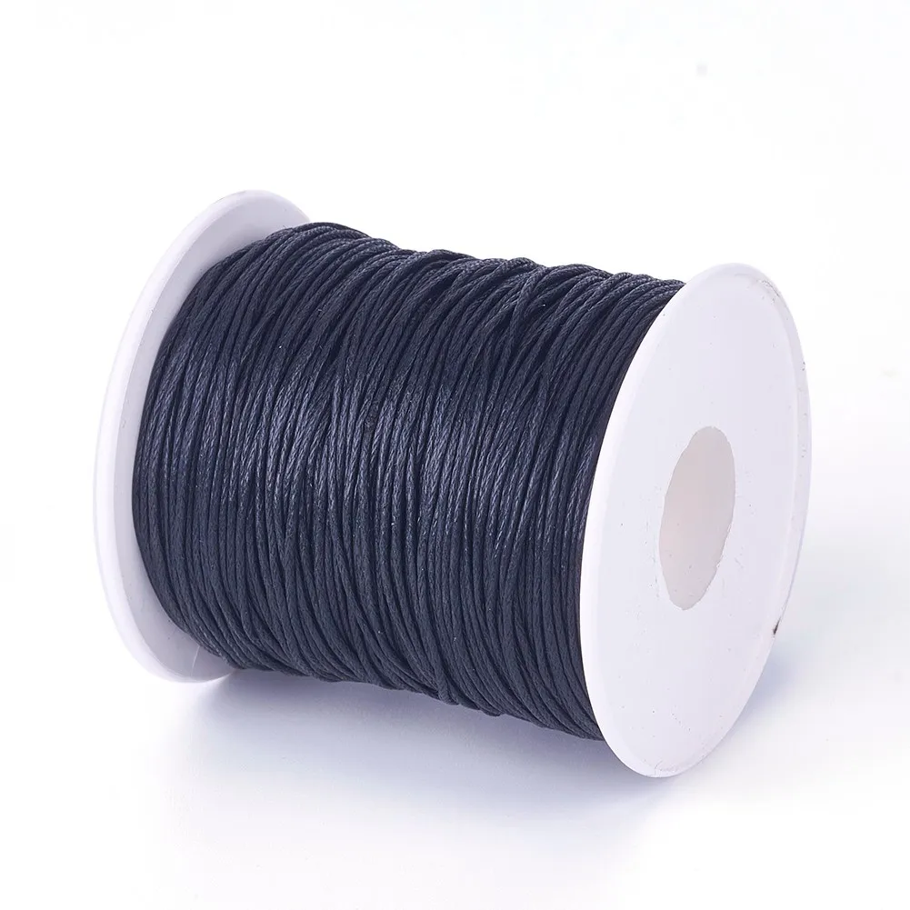 

100yards/roll 1mm Waxed Cotton Cord Thread Cord String Strap Necklace Rope For Jewelry Making DIY Braided Bracelet 25 Colors
