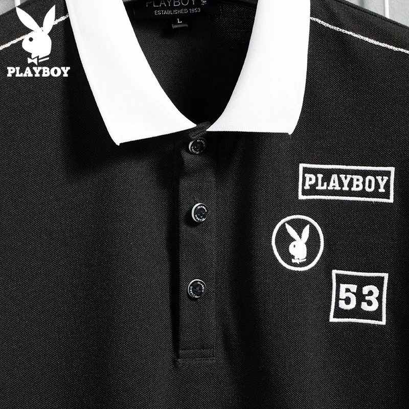 

PLAYBOY New Mens Polo Shirt Brands Clothing Short Sleeve Summer Shirt Man Cotton Poloshirt Men Plus Size 4XL Polo Shirts PB1508
