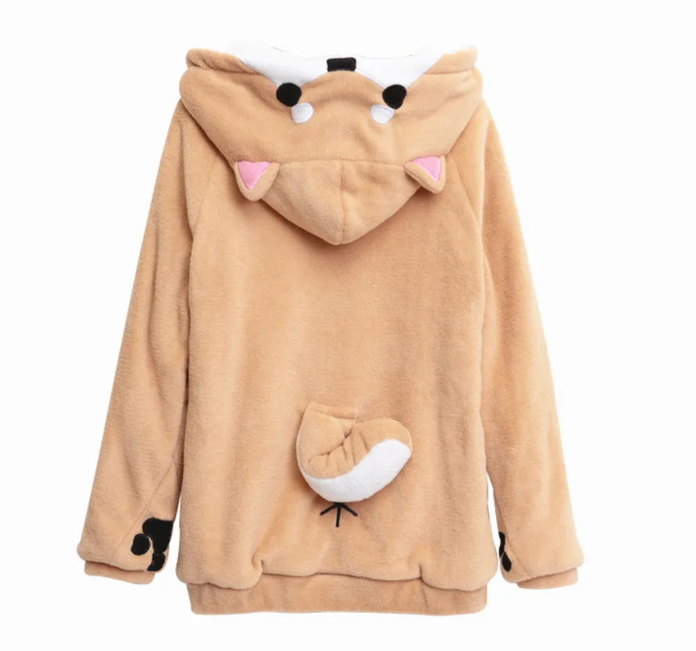 Harajuku Shiba Inu Doge Sweatshirts Women Japanese Kawaii Animal Hooded 3D With Ears Pullover Cartoon Cosplay Costumes |