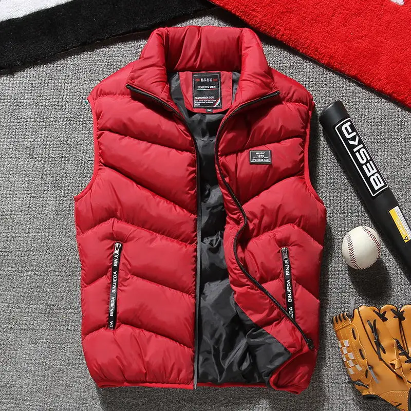 

2020 New Winter Casual Vest Men Thicken Warm cotton-padded Hooded Solid Color Big Pockets waistcoat Plus Size 4XL