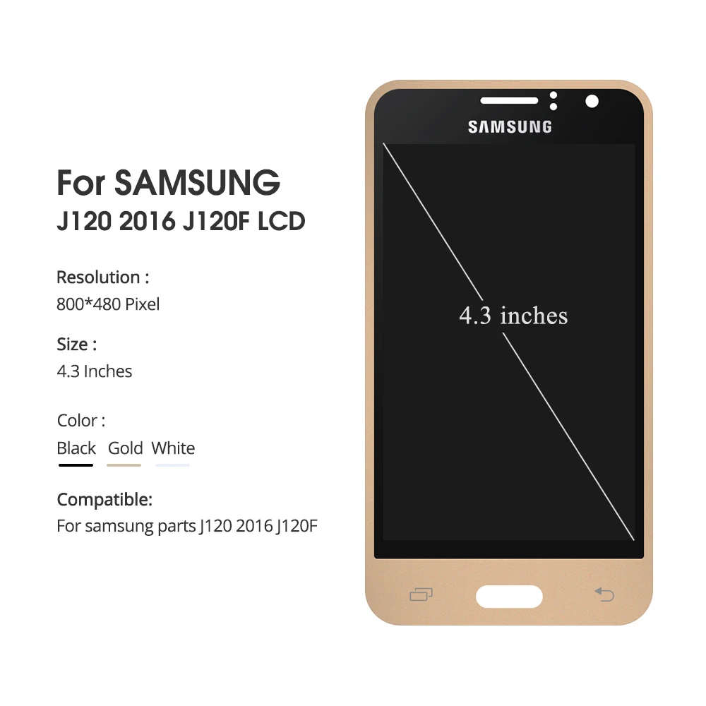 ЖК дисплей j120f для Samsung Galaxy J1 2016 J120 J120F J120H J120M с сенсорным экраном и дигитайзером в