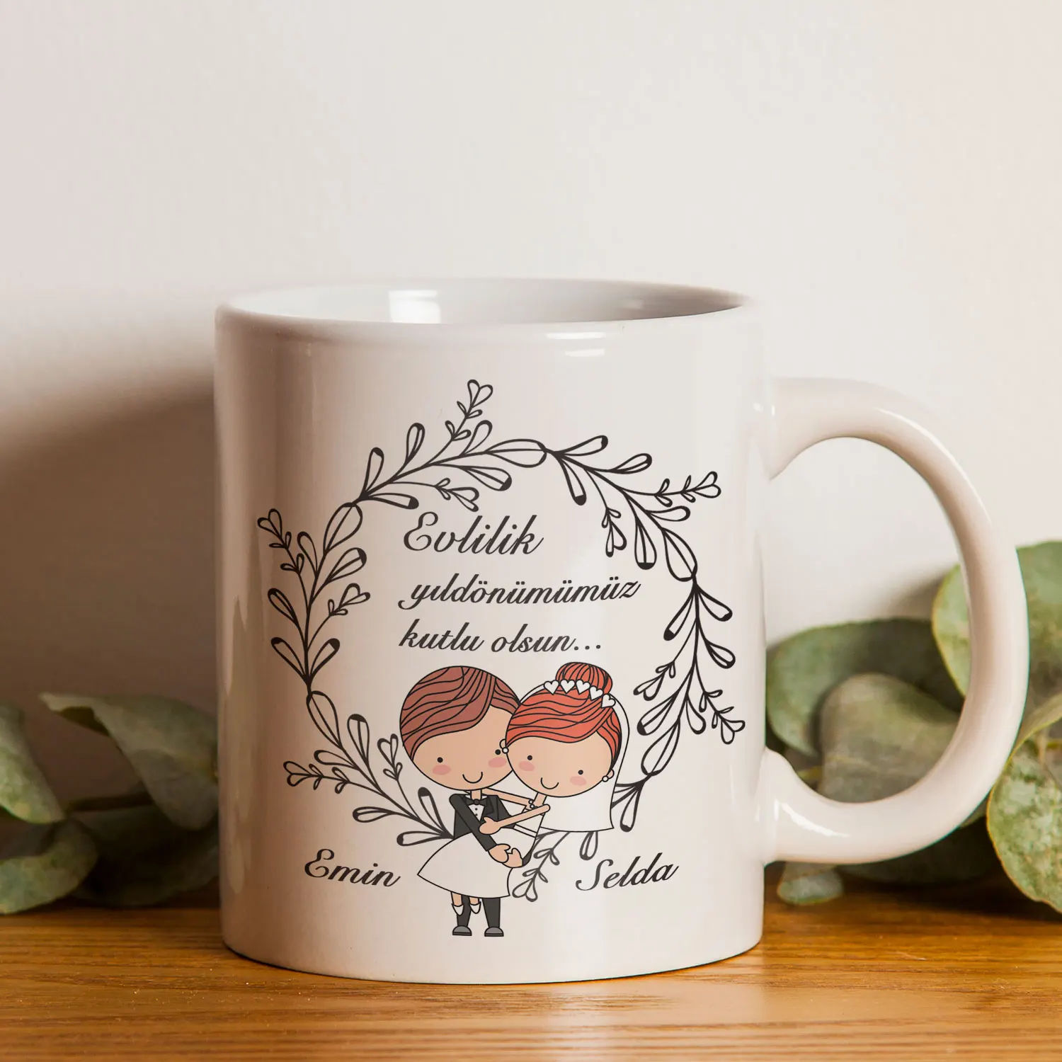 

Personalized Marriage Anniversary Themed White Mug-9