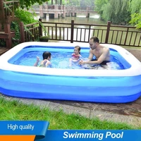 summer children inflatable pool bathing tub baby kid inflatable paddling pool home outdoor large rectangular swimming pool