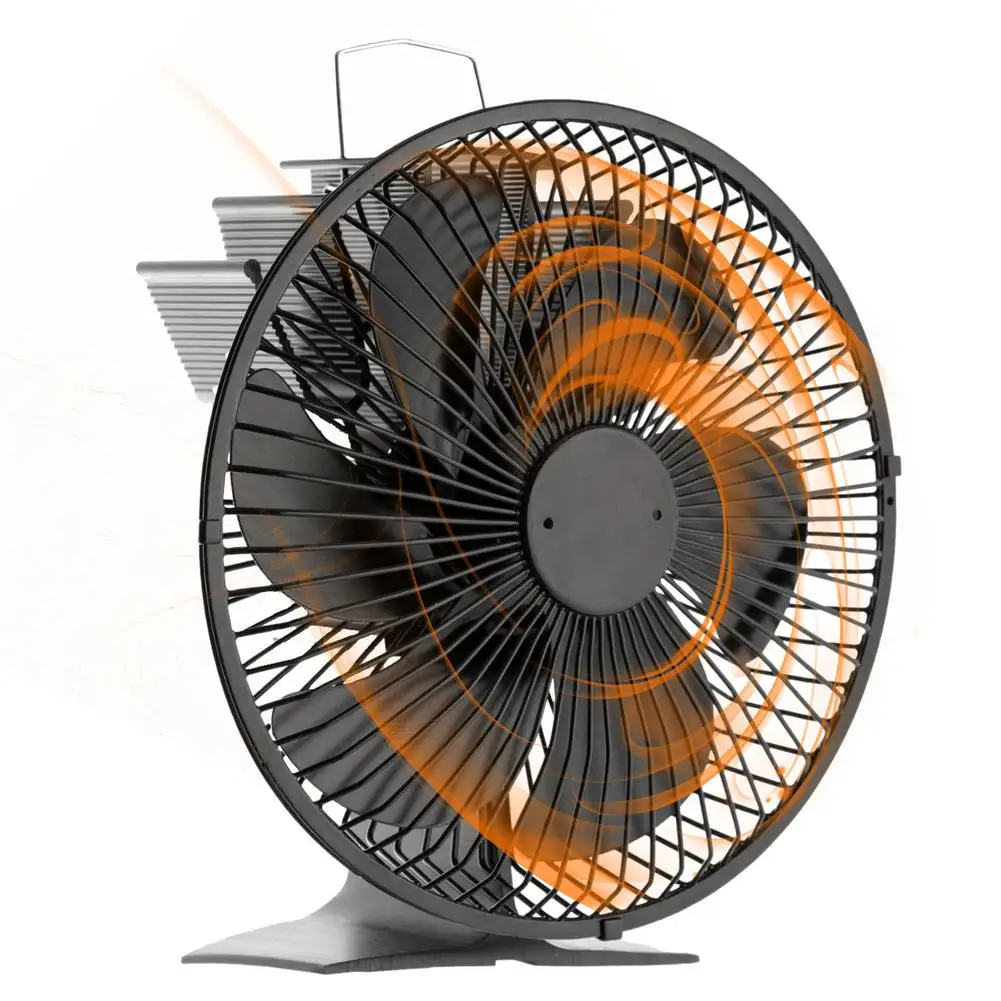 

Black Fireplace Fan 5/6 Blade Heat Powered Stove Fan Log Wood Burner Ecofan Quiet Home Fireplace Fan Efficient Heat Distribution