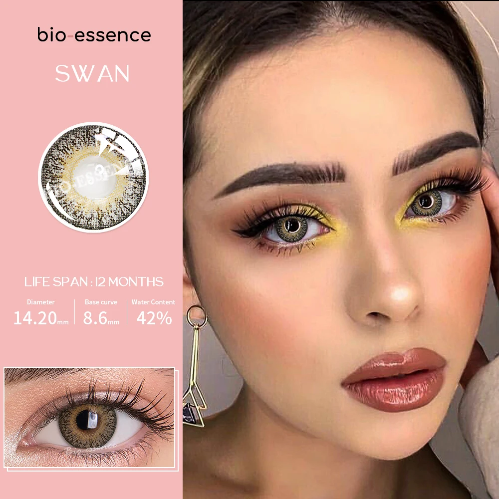 

2Pcs/Pair Colored Contact Lenses lentes de contacto Yearly Lenses For Eyes Colored Blue Lenses Color Natural Beauty Bio-essence