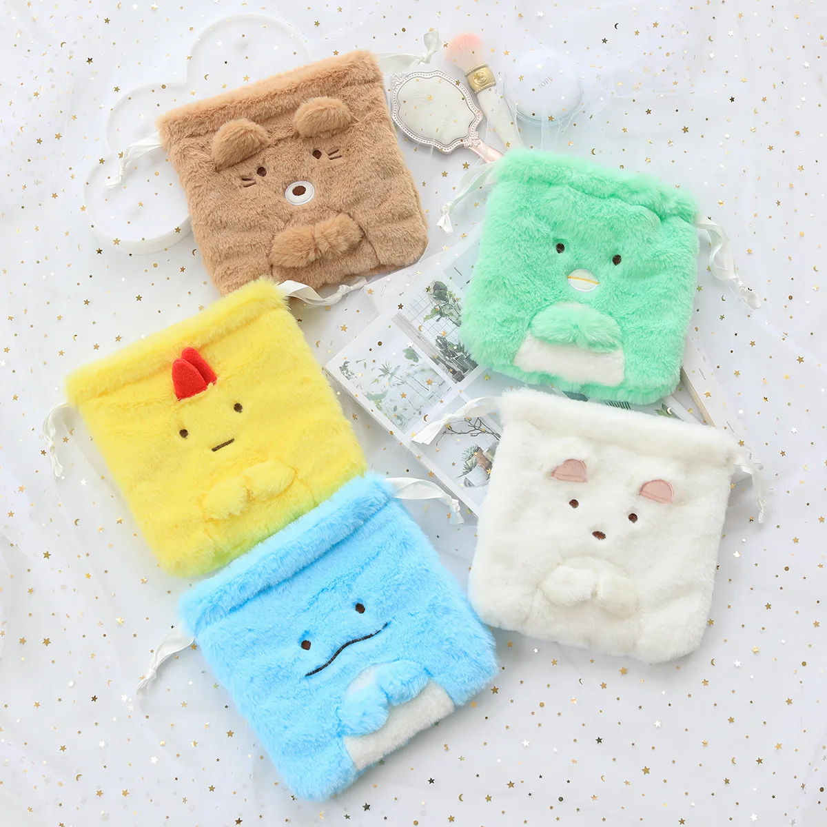 

cotton drawstring makeup organizer bag cosmetic