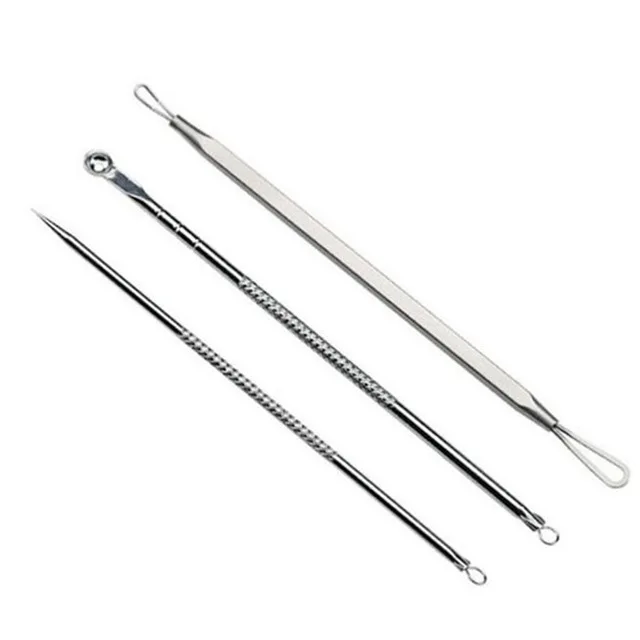 1 set 3 pcs 4 шт. Пинцет для удаления угрей набор машин для удаления прыщей иглы для удаления черных точек инструмент для удаления черных точек с Чехол Инструменты для ухода за лицом - Цвет: 1 set 3 pcs