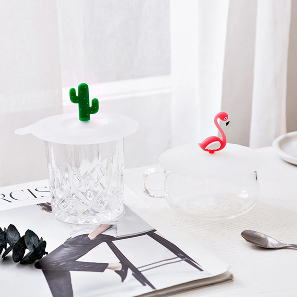 Милые герметичные кружки с крышкой многоразовые крышки чашки силиконовая крышка