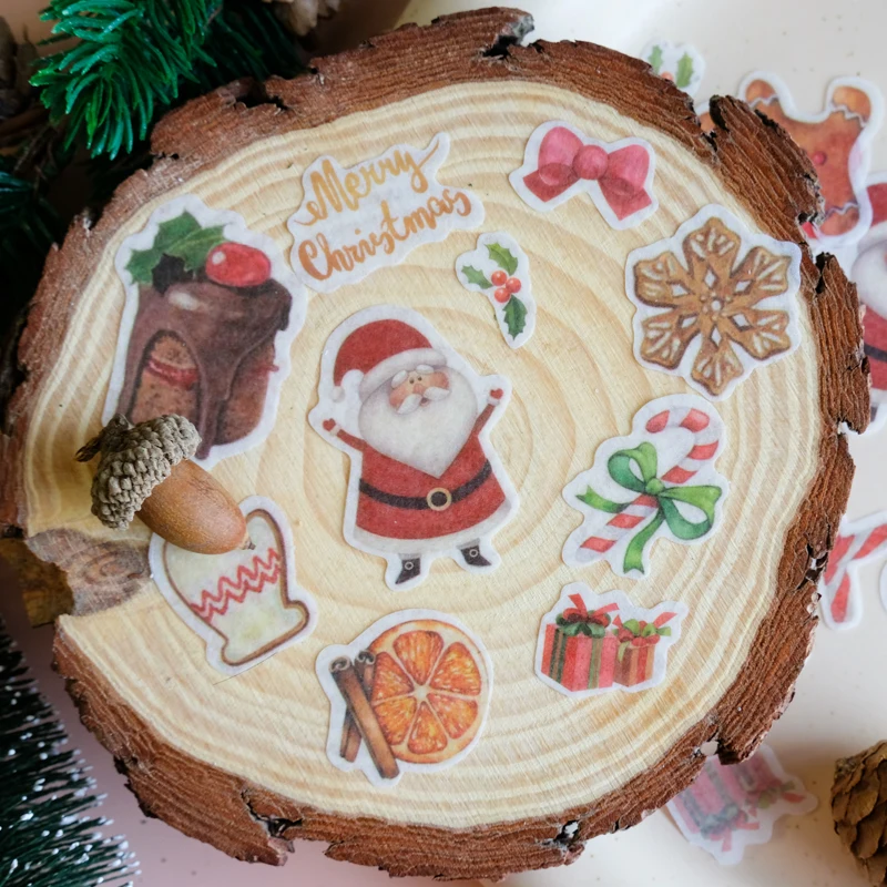 40 шт./лот с Рождеством бумажная наклейка декоративный дневник скрапбук