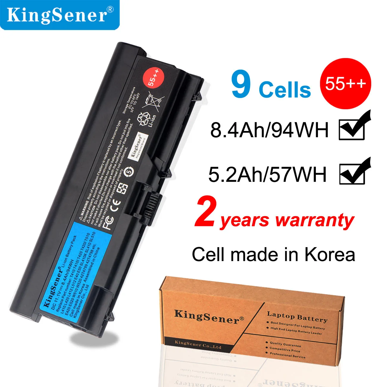 Аккумулятор KingSener для ноутбука Lenovo ThinkPad T410 T510 T420 E40 E50 L410 L420 L510 L512 L520 SL410 SL510 W510 T520