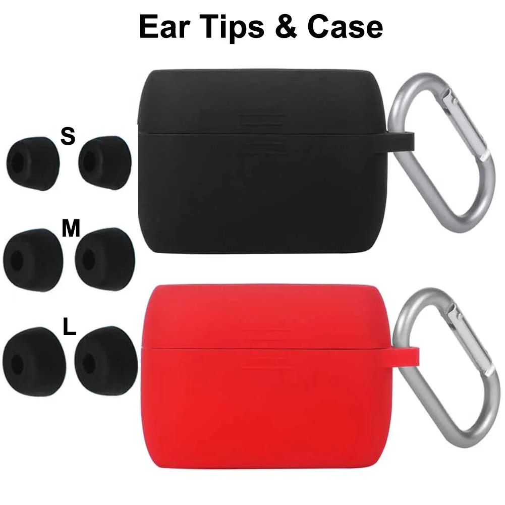 

Silicone Earphone Case Protective Cover Full Shell for Jabra Elite Active 75t with 3Pair Ear Tips Eartip