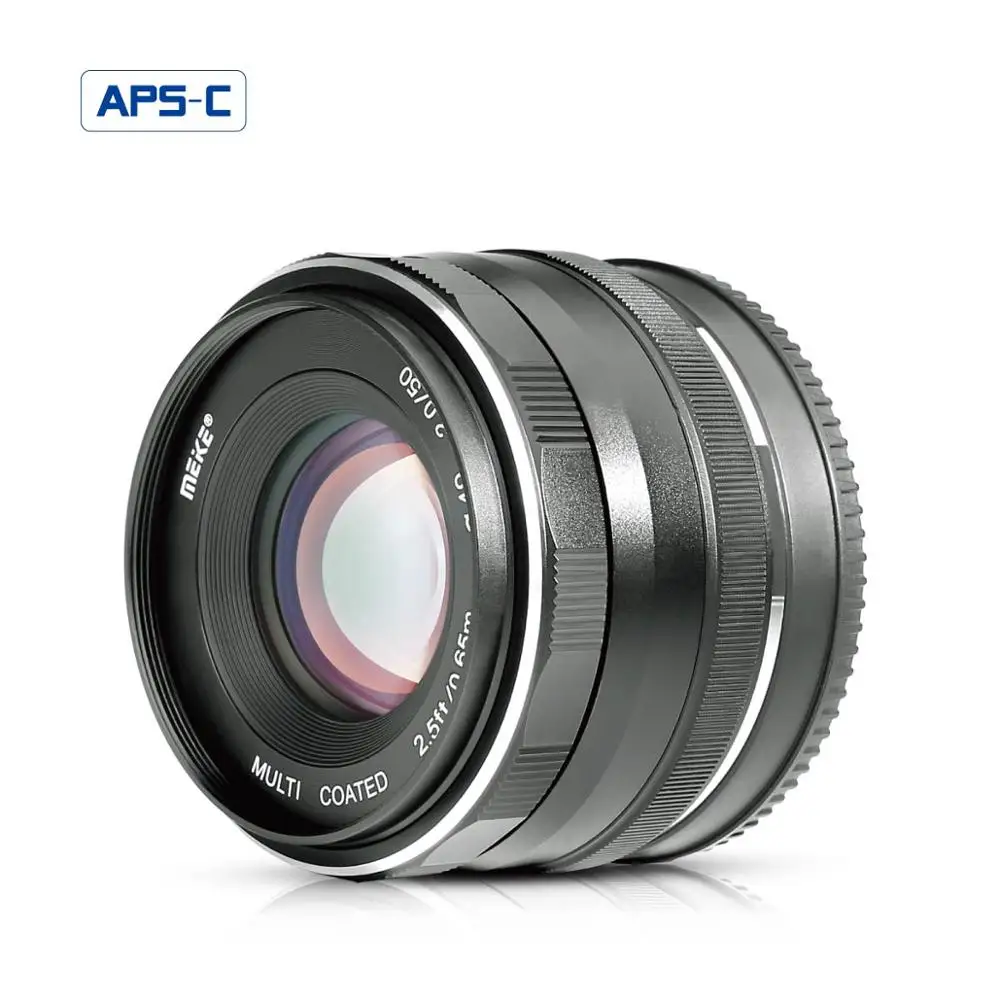 MEKE 50 мм f2.0 фиксированный объектив с ручной фокусировкой для Sony E mount беззеркальная