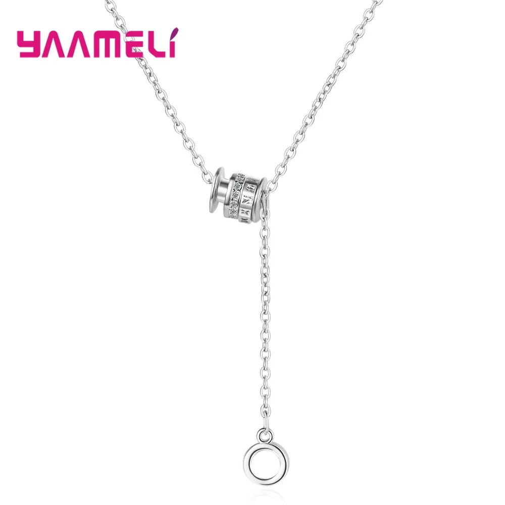 

Ослепительный кристалл, простой кулон Circel, ожерелья для женщин, серебро 925 пробы, роскошные женские ювелирные изделия, цепочка для ключицы, ю...