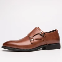 men oxford shoes elegant business office shoes men british style carved buckle dress shoes men leather formal shoes brown black