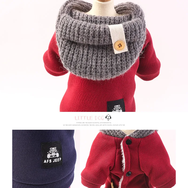 Одежда для собак Комбинезоны маленьких хлопковая одежда зимняя толстовка с