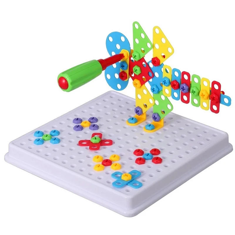 193 шт. электрическая дрель винт 3D головоломки игрушки для детей мальчиков DIY