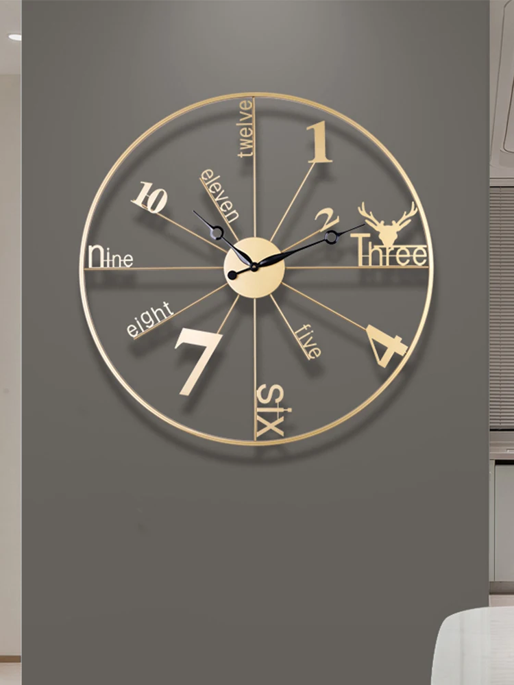 

Luxury Nordic Metal Wall Clock Living Room Large Silent Creativity Wall Clock Modern Design Reloj Pared Grande Home Decor LL50WC