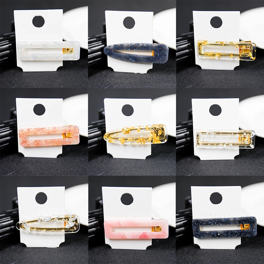 Женские заколки из фольги прямоугольные для волос акрила аксессуары 2019 - купить