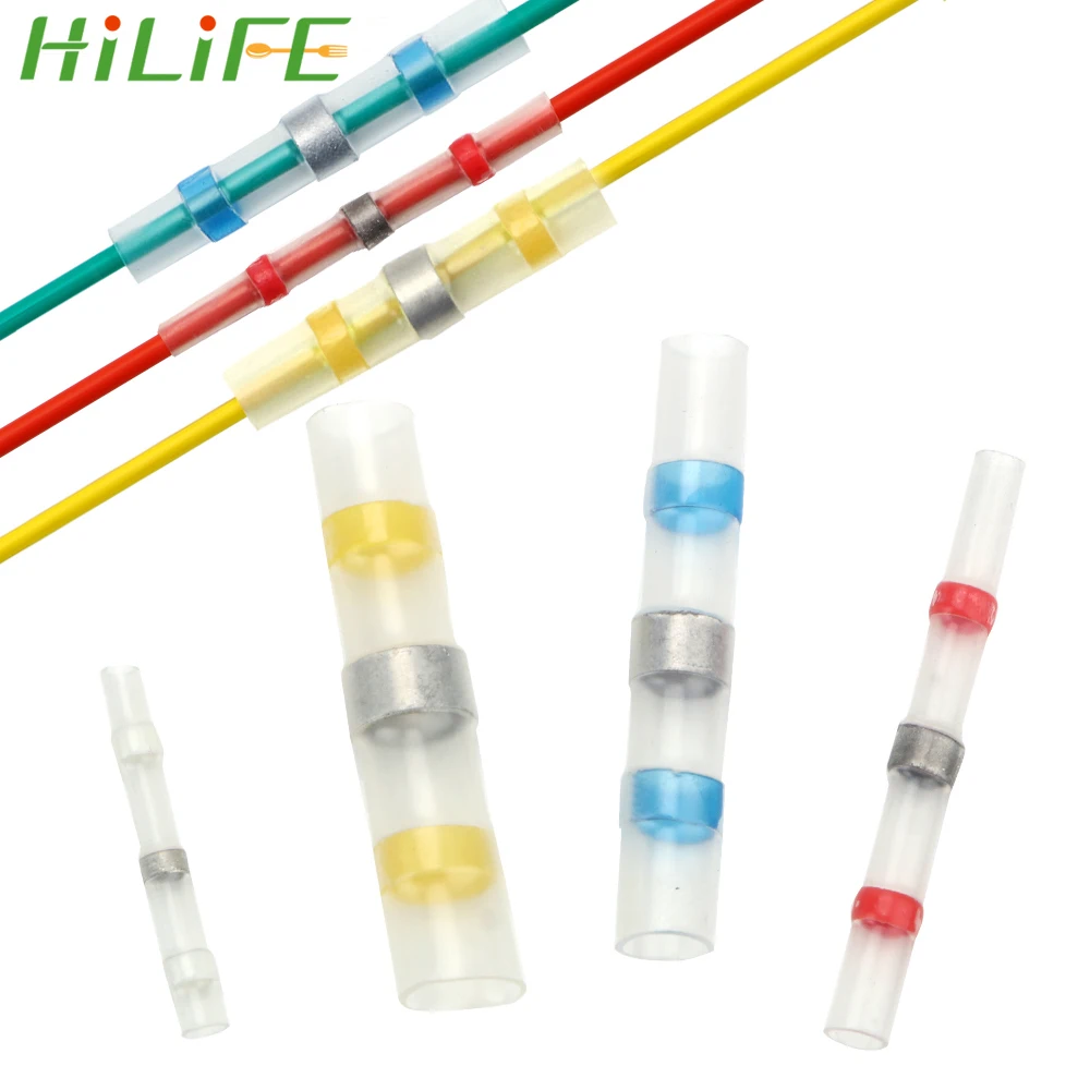 HILIFE клеммный блок 10/50 шт смешанные цвета терм усадочная Разъем сварочный припой
