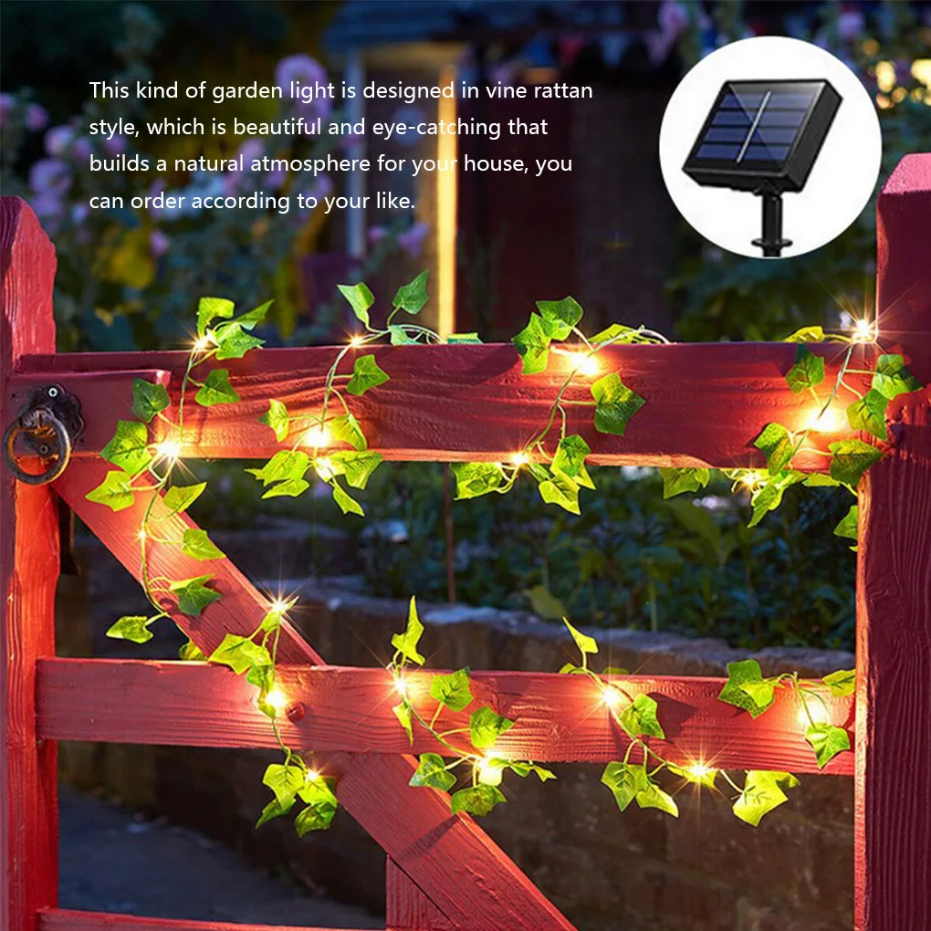 

2 5 10 m Solar Maple Leaf Vine String Light Garden Light String Leaf Rattan String Light Adjustable Vine Decoration Lamp