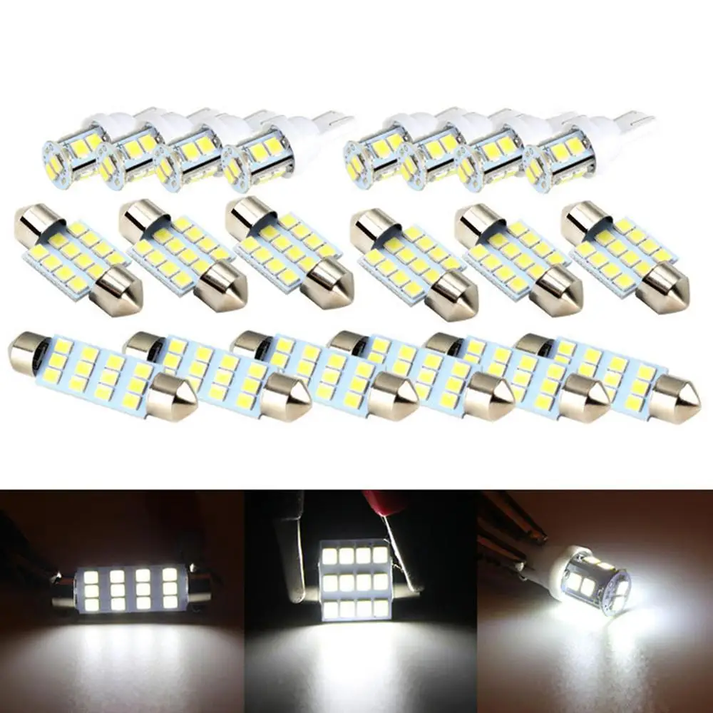 

20Pcs LED Car Interior Inside Light Dome Map Door License Plate Lights White