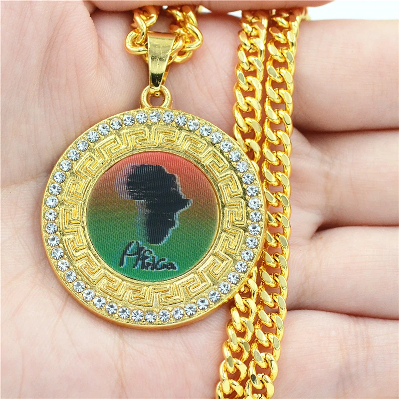 Цепочка с подвеской в виде карты Африки из нержавеющей стали | Украшения и