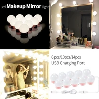 vanity mirror light usb cosmetic lamp led makeup bulb 5v led hollywood dressing table lighting bathroom wall lamp 2 6 10 14 pcs