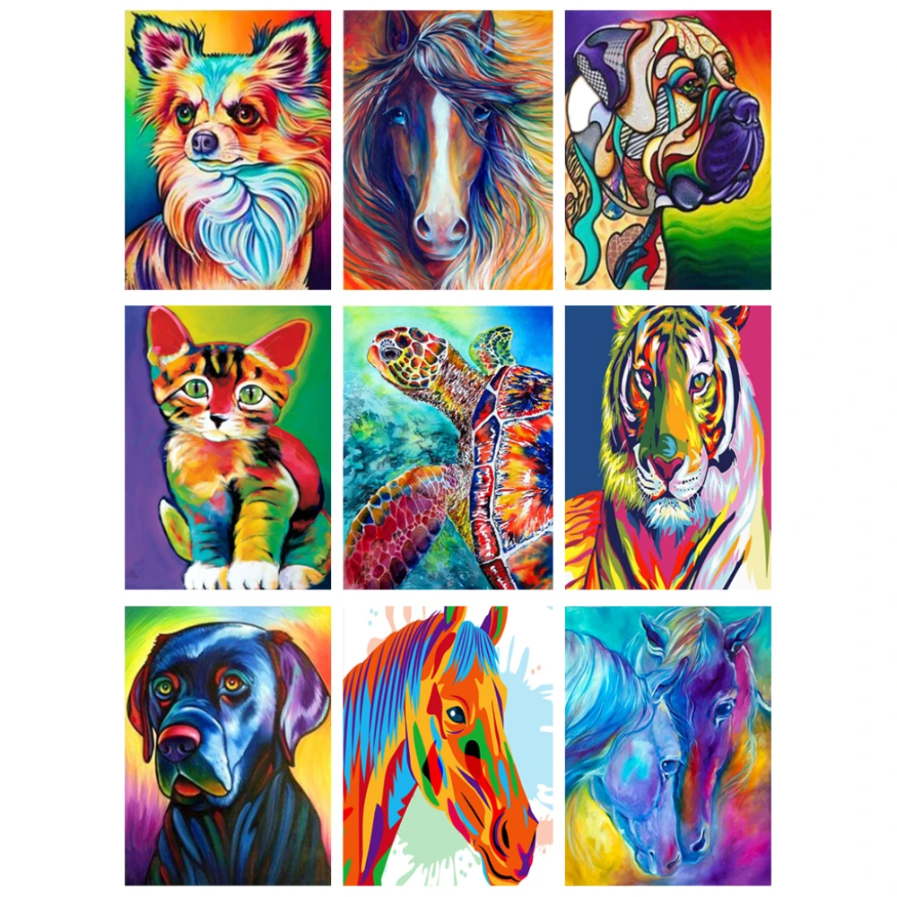 Алмазная живопись 5D &quotсделай сам&quot красочные животные полная круглая вышивка